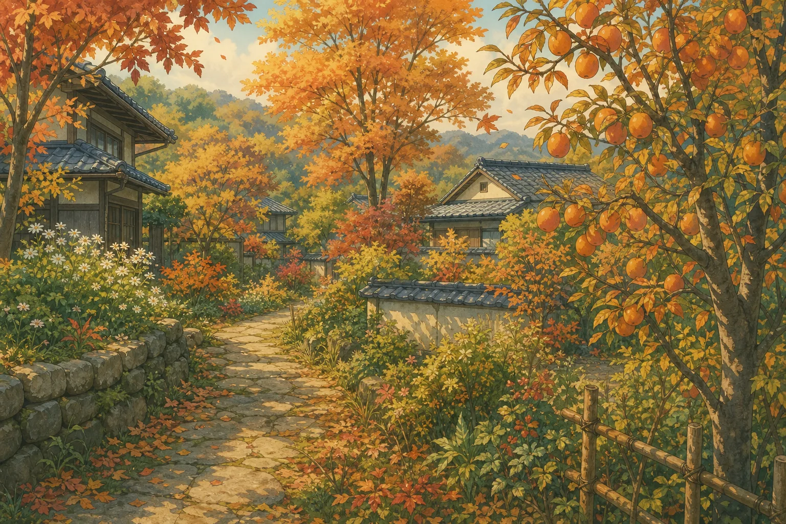가을 산책길 그림일기 예시